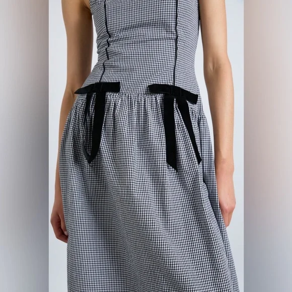 NWT Damson Madder Persephone Midi Dress in Black Gingham UK 16 / US 12 - Picture 8 of 16